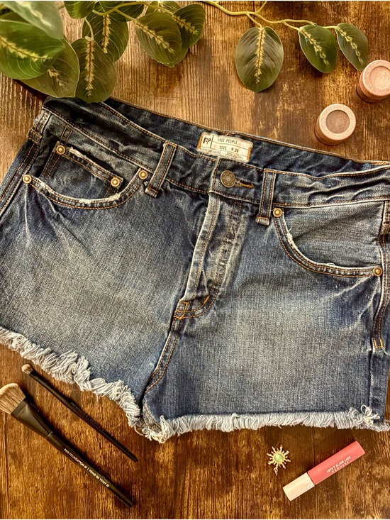 Free People Pants - Free People Distressed Blue Denim Cutoff Shorts